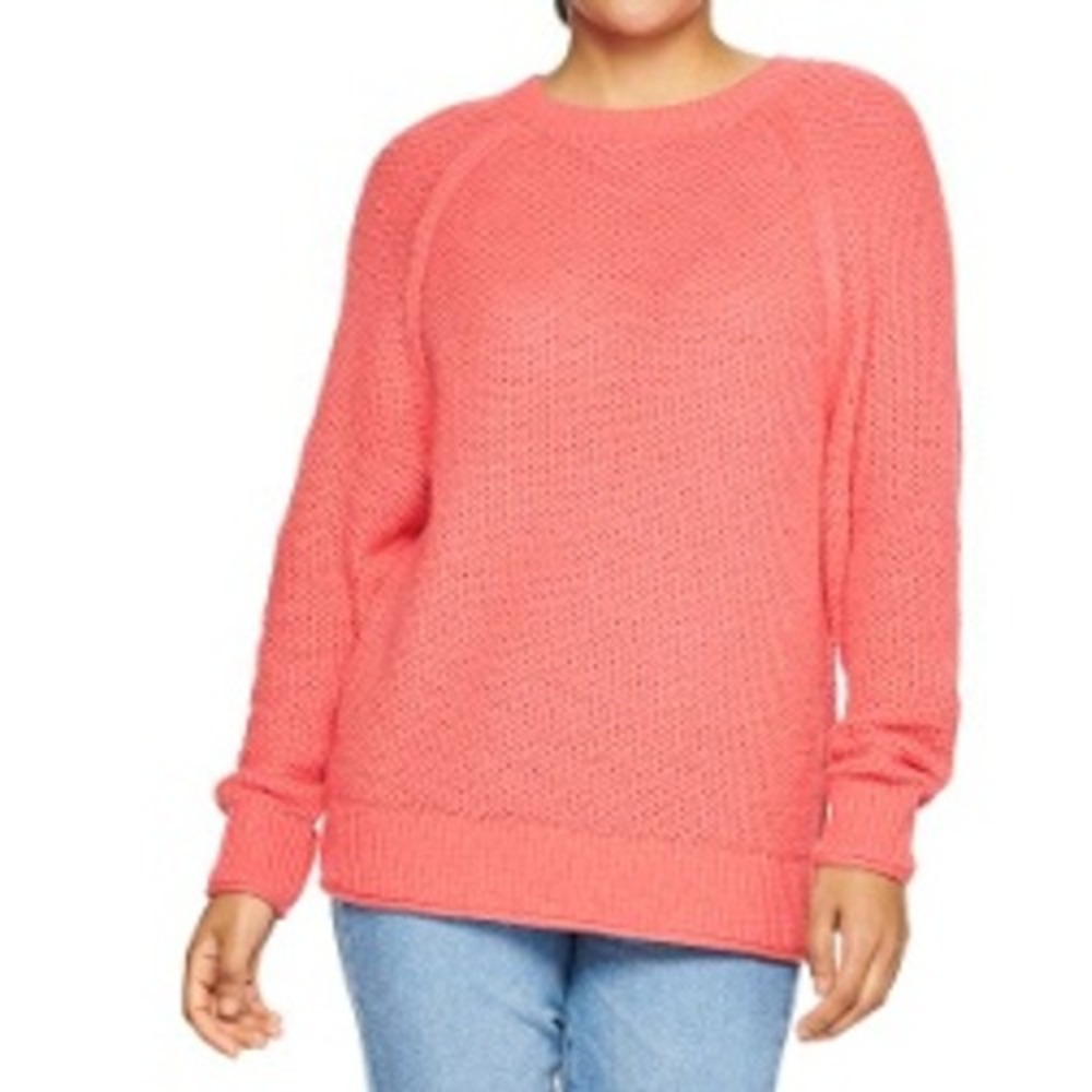 Sonoma Women's Pink Coral Pullover Crewneck Tunic Sweater XL